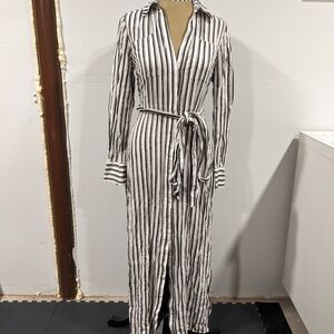 BCBGMaxAzria Black and White Striped Dress